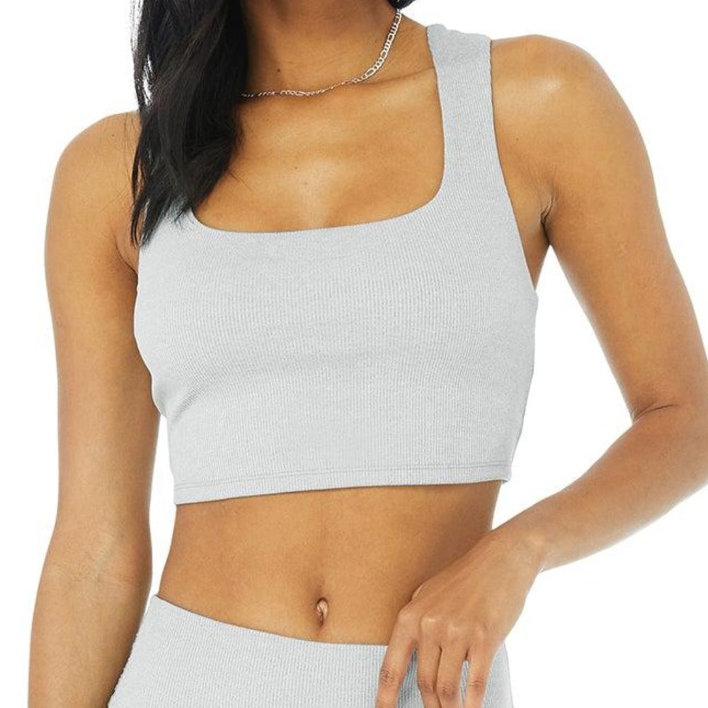 ALO Yoga Light Gray Crop Top